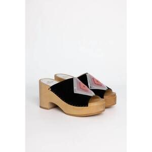 NEW SABOT YOUYOU women's yotta velvet mules in cuir de vachette pleine fleur